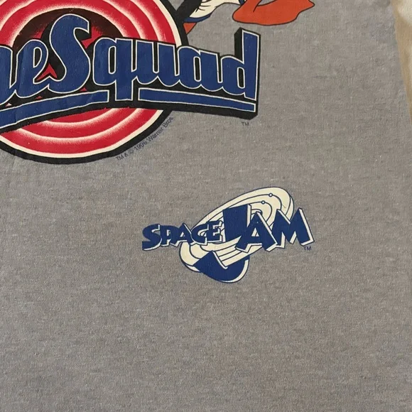 Vintage 1996 Space Jam Tunes Squad Ringer Tee XLG Warner Bros - Picture 5 of 9